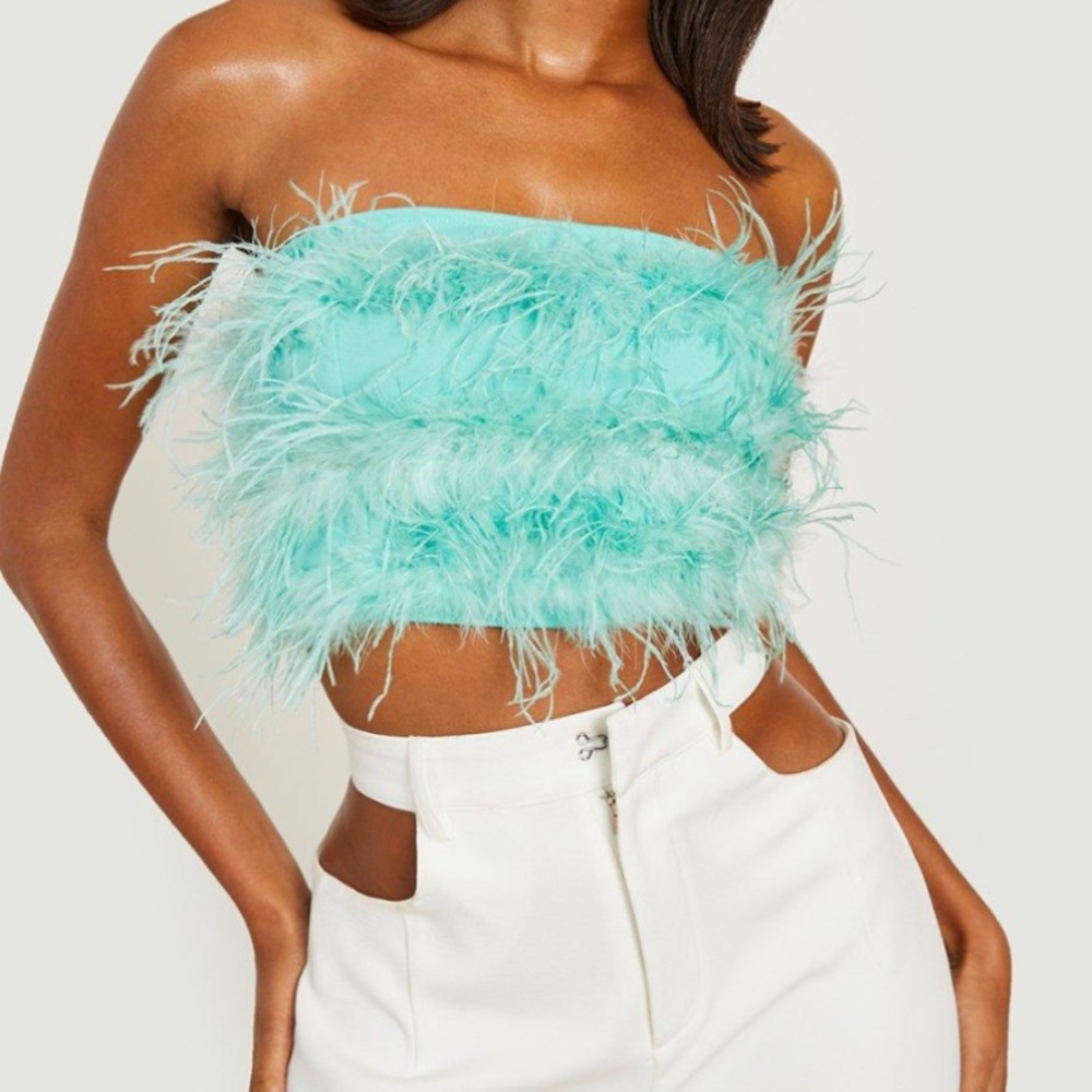 NWT boohoo sage feather bandeau size 14